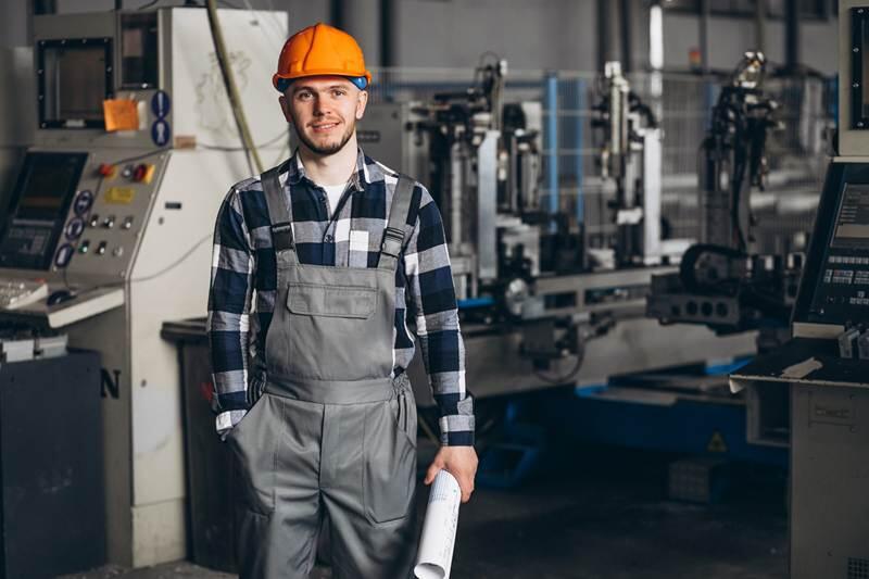 A person in a hard hat